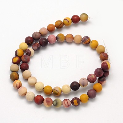 Frosted Round Natural Mookaite Beads Strands G-N0166-65-6mm-1