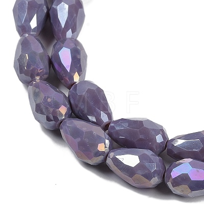 Opaque Solid Color Electroplate Glass Beads Strands X-EGLA-N013-P6mm-B09-1