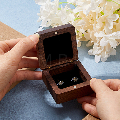 Wood Cuff-link Gift Storage Magnetic Boxes CON-WH0089-217B-1
