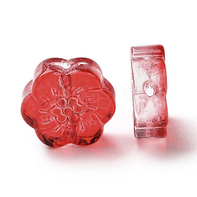 Transparent Spray Painted Glass Beads X-GLAA-I050-02-1