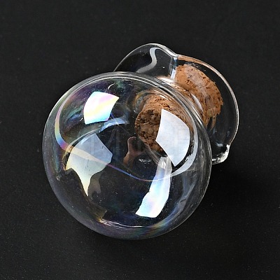 Lucky Bag Shape Glass Cork Bottles Ornament AJEW-A039-02K-1