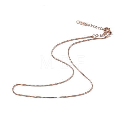 Ion Plating(IP) 304 Stainless Steel Round Snake Chain Necklace for Men Women NJEW-K245-016A-1