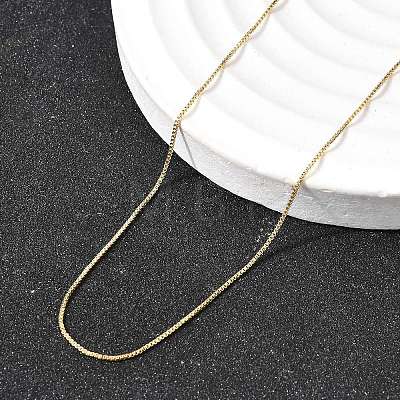 0.6MM Brass Box Chain Necklaces NJEW-G341-01G-1
