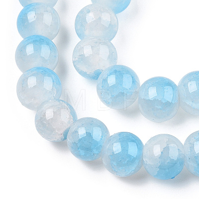 Crackle Baking Painted Imitation Jade Glass Beads Strands X1-DGLA-T003-8mm-05-1