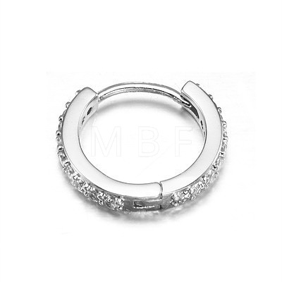 Brass Micro Pave Clear Cubic Zirconia Hoop Cartilage Earrings WG0AF68-04-1