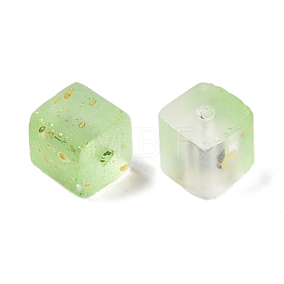 Frosted Glass Beads with Golden Glitter Powder X1-DGLA-NH001-8mm-01D-1
