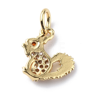 Brass Micro Pave Cubic Zirconia Charms ZIRC-F131-11G-1