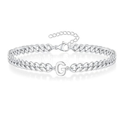 Letter 304 Stainless Steel Link Bracelets FS-WG7830E-31-1