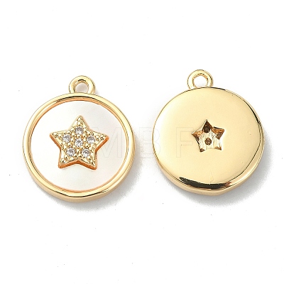 Brass Micro Pave Cubic Zirconia Charms X-KK-B072-02G-1