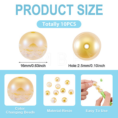 10Pcs Resin Beads PACR-TA0001-33F-1