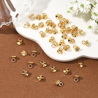 SHEGRACE Brass Bead Cap Bails XGRQ1U928-376G-1