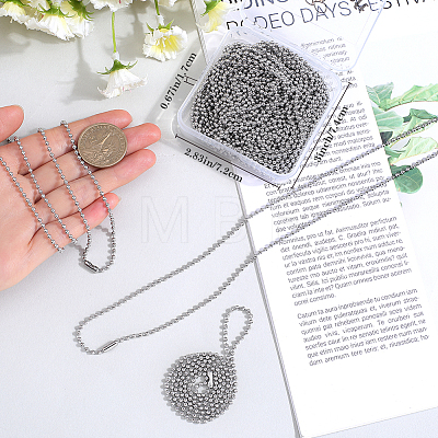 24Pcs 304 Stainless Steel Ball Chain Necklace Making NJEW-BBC0001-10A-1