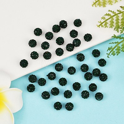 Polymer Clay Rhinestone Beads RB-H284-6MM-Half-205-1