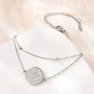 304 Stainless Steel Multi-strand Bracelets SA-CBA7739-02P-1