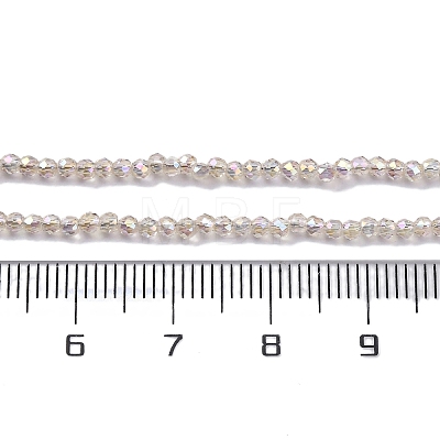 Transparent Electroplate Glass Beads Strands EGLA-H107-01A-AB05-1