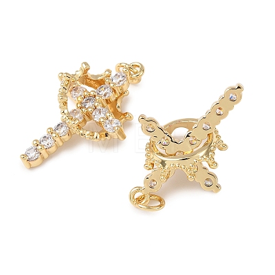 Brass Micro Pave Cubic Zirconia Pendants KK-C143-43A-G01-1