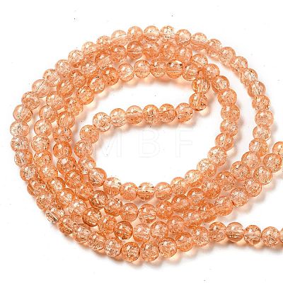 Spray Painted Crackle Glass Beads Strands CCG-Q001-6mm-05-1