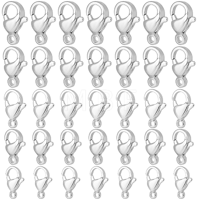 Beebeecraft 50Pcs 5 Styles 304 Stainless Steel Lobster Claw Clasps STAS-BBC0003-22-1
