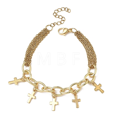 304 Stainless Steel Charm Bracelets BJEW-JB13696-1