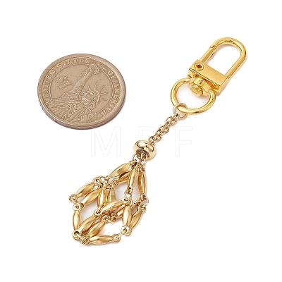 304 Stainless Steel Macrame Chain Pouch Empty Stone Holder Pendant Decoration HJEW-JM02084-1
