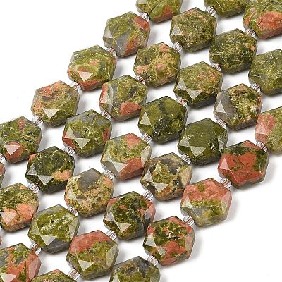 Natural Unakite Beads Strands G-G144-A01-01-1