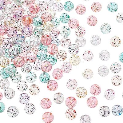 200Pcs Round AB Color Transparent Acrylic Beads TACR-HY0001-02-1