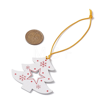 Christmas Wood Christmas Tree Pendant Decorations HJEW-JM02166-1