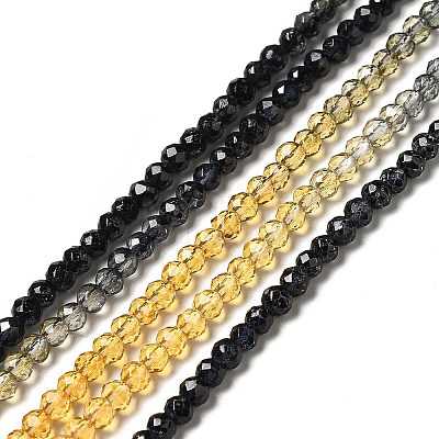 Transparent Gradient Color Glass Beads Strands GLAA-H021-01B-07-1
