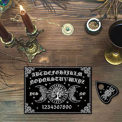 Printed Wood Pendulum Dowsing Divination Board Set DJEW-WH0324-067-1