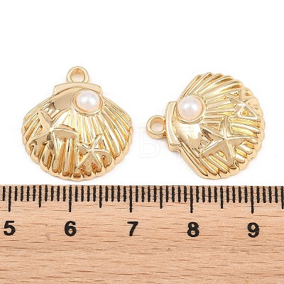 Rack Plating Alloy and ABS Imitation Pearl Pendants PALLOY-T096-03G-1