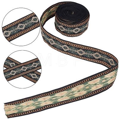 Gorgecraft Ethnic style Embroidery Polyester Ribbons OCOR-GF0002-24C-1