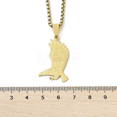 304 Stainless Steel Eagle Pendant Necklaces NJEW-H055-06G-1