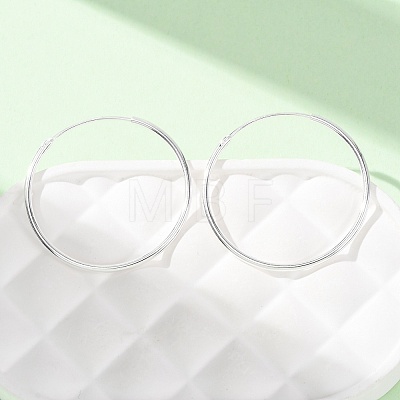 925 Sterling Silver Huggie Hoop Earrings EJEW-C179-05C-S-1