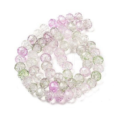 Transparent Crackle Glass Beads Strands CCG-L050-01A-02-1