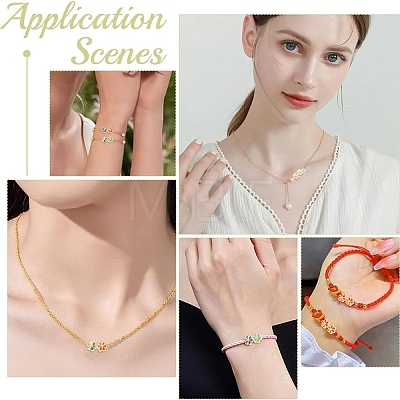 30Pcs 6 Colors Light Gold Tone Alloy Enamel Beads ENAM-YW0008-31-1