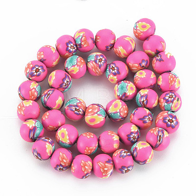 Handmade Polymer Clay Beads Strands CLAY-N008-055-09-1