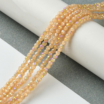 Electroplated Glass Beads Strands EGLA-P055-01A-AB02-1