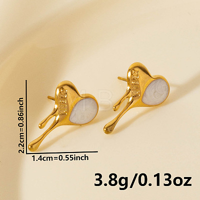 304 Stylish Heart-shaped Stainless Steel Stud Earrings for Women LJ1941-2-1