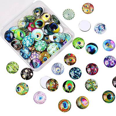 70Pcs Flatback Glass Cabochons for DIY Projects GGLA-SZ0001-33C-1