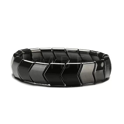 Synthetic Non-magnetic Hematite Beads Stretch Bracelets for Men PZ7053-3-1