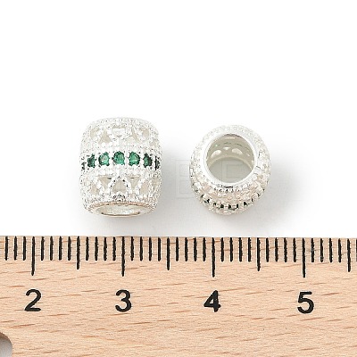 Brass Micro Pave Cubic Zirconia European Beads KK-P297-05S-02-1