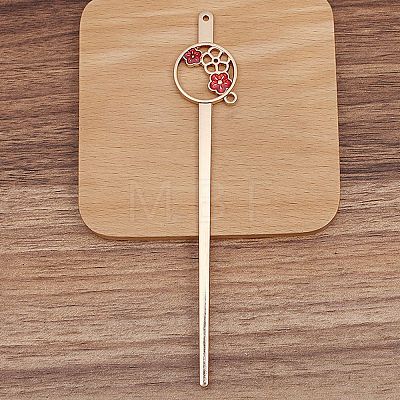 Ancient Style Alloy with Enamel Hair Stick Finding PW-WG8EAAB-01-1