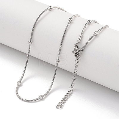 Non-Tarnish 304 Stainless Steel Snake Chain Necklaces NJEW-R266-04P-1