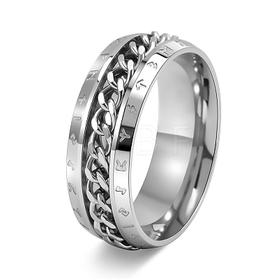 Rotatable Titanium Steel Finger Ring PW-WG0C89D-07-1