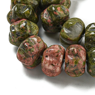 Natural Unakite Beads Strands G-G142-A09-01-1