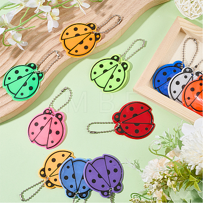 11Pcs 11 Colors PVC Plastic Ladybug Pendant Decorations HJEW-SC0003-23-1