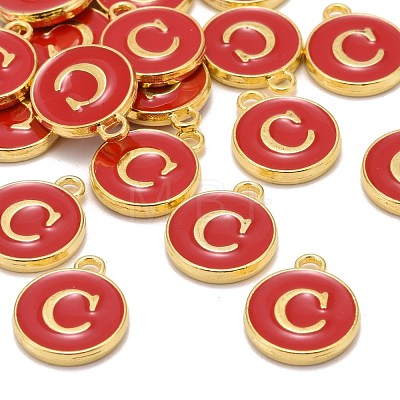 Golden Plated Alloy Enamel Charms ENAM-S118-03C-1