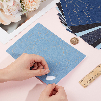 10Pcs 5 Colors Rectangle Self-adhesive Cloth Fabric DIY-CY0003-28-1