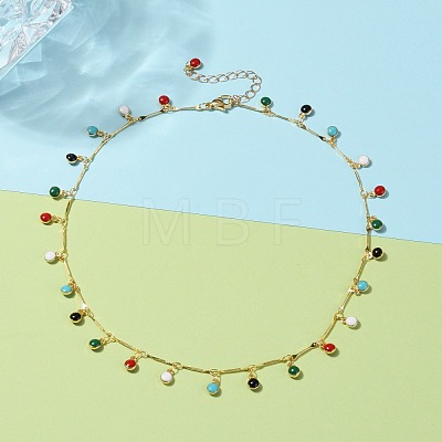 Brass Enamel Pendant Necklaces NJEW-JN03225-1