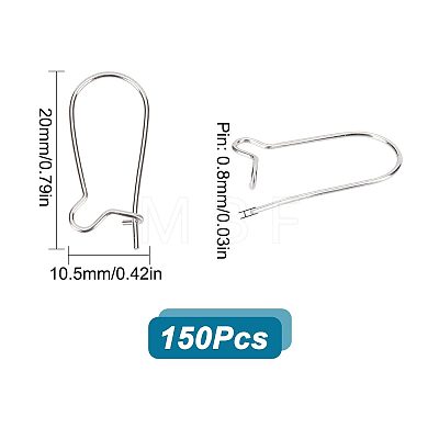 150Pcs 304 Stainless Steel Hoop Earrings Findings STAS-SC0005-09-1
